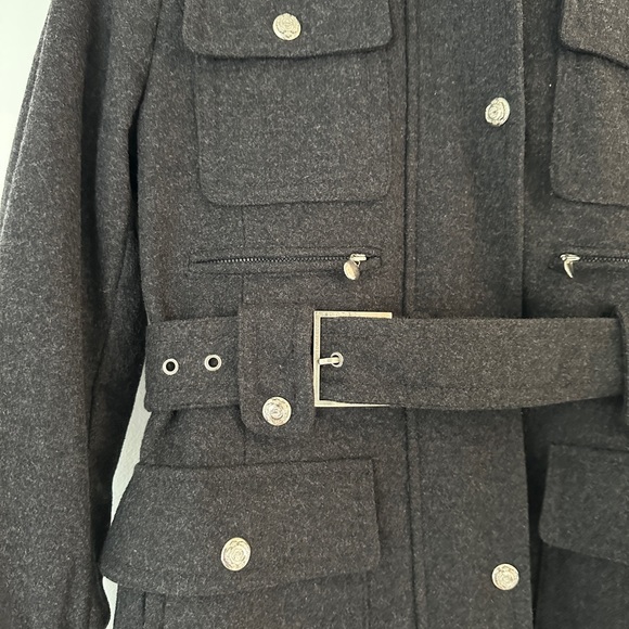 Gorgeous, charcoal grey wool blend military peacoat, only worn once!!!! - Picture 4 of 7